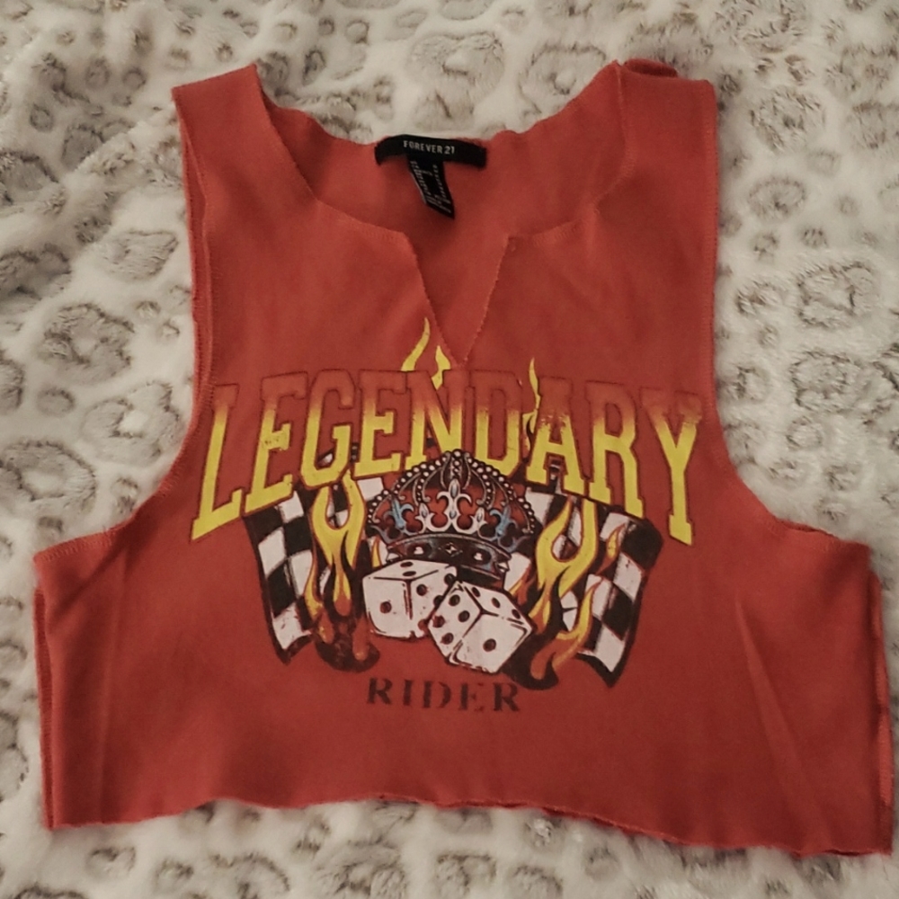*3/$15 Forever 21 Legendary Rider Red Crop Tee